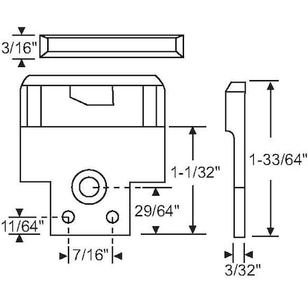 Strybuc Face Mount Sash Lock Keeper 50-390BEW